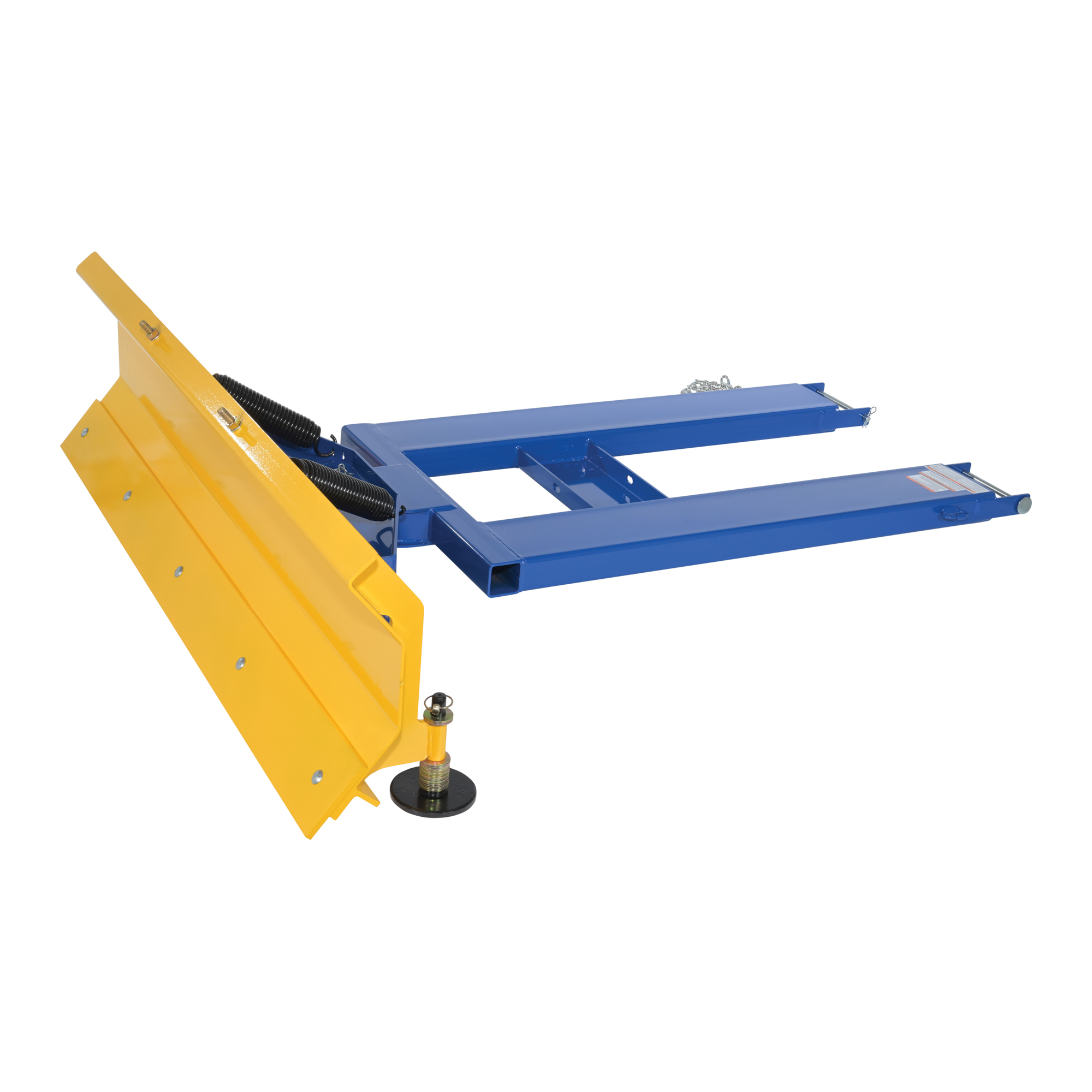 Vestil Steel Fork Mount Snow Plow 72" Blade Blue/Yellow